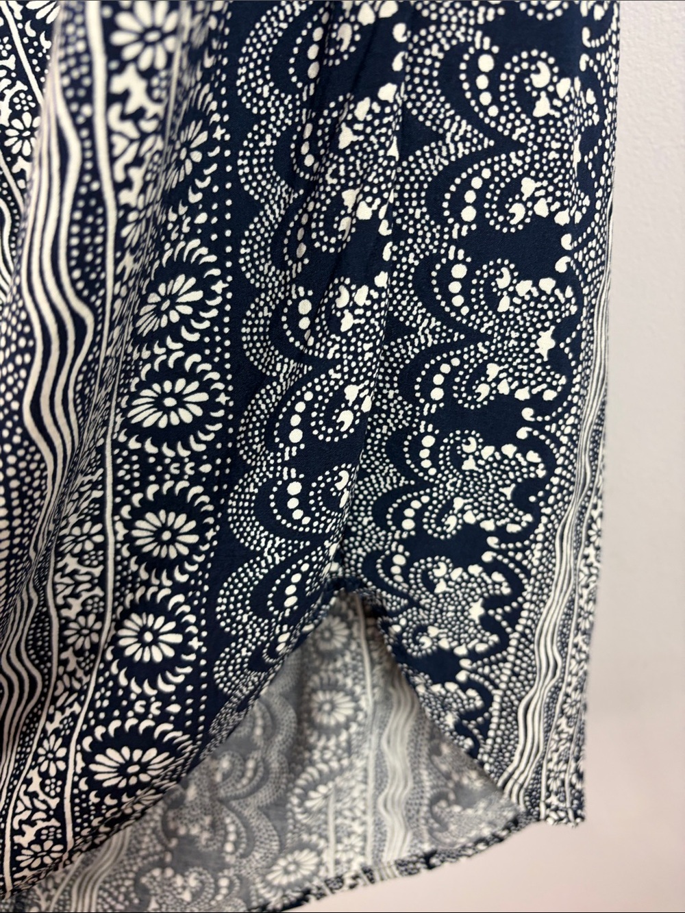 BloomChic Wide Leg Palazzo Pants Plus Size 14/16 Navy White Boho Pull On - Picture 8 of 10